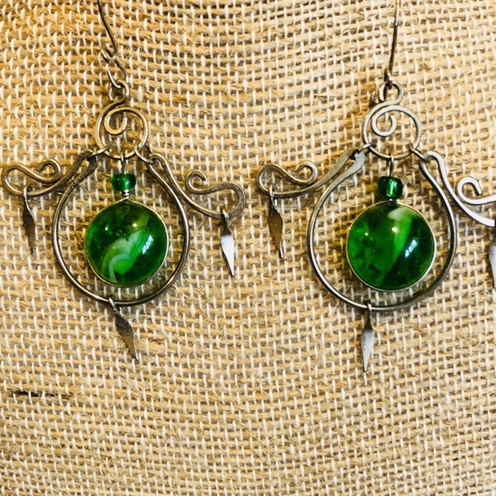 🎉HP PICK🎉✨BOHO ALPACA SILVER & STONE EARRINGS ✨ - Picture 1 of 5